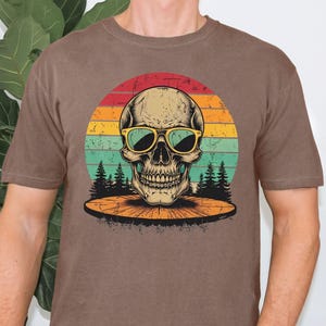 RETRO SKULL T-SHIRT Vintage Sunglasses Skull Comfort Colors Tee Cool Skull Design Shirt Trendy Skull Graphic Tee Skeleton Head T-Shirt Skull