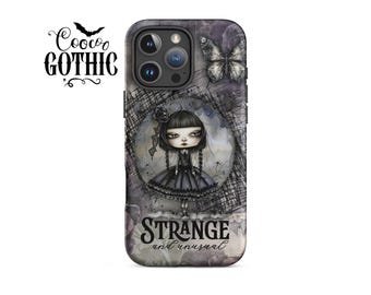 GOTH GIRL STRANGE Dark Gothic Schmetterling iPhone Grunge Distressed Black Rose Tough Case iPhone Cover