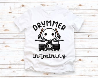 DRUMMER IN TRAINING Skull Drums Baby Toddler Infant Music T-Shirt