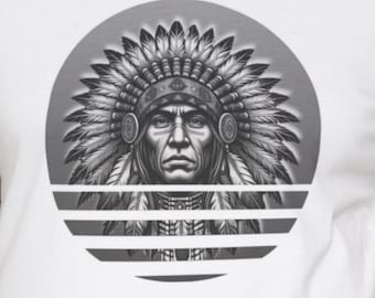 Retro Chief tee Vintage Indigenous Art Shirt Tribal Gifts