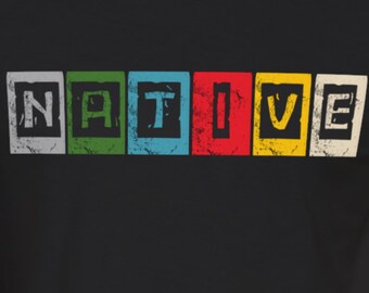 Native Pride Colorful Block T-Shirt Indigenous Heritage Gifts Vintage Tribal Shirt