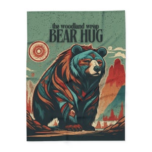 Bear Hug Fleece Throw Spirit Animal Bear Blanket Native American Animal lovers gifts image 3