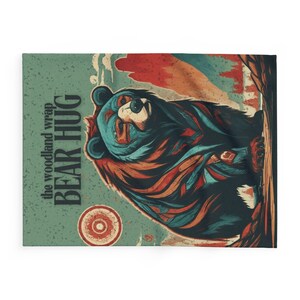 Bear Hug Fleece Throw Spirit Animal Bear Blanket Native American Animal lovers gifts image 4