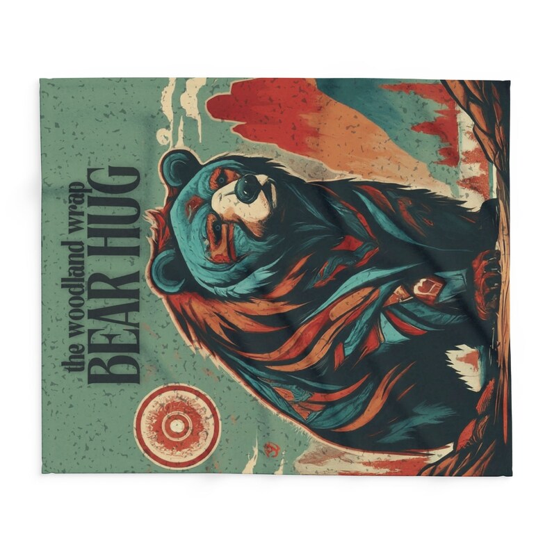 Bear Hug Fleece Throw Spirit Animal Bear Blanket Native American Animal lovers gifts image 7