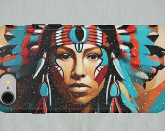 Tribal Chic : coque de portable colorée pour femme guerrière pour un message audacieux « Carry your Heritage »