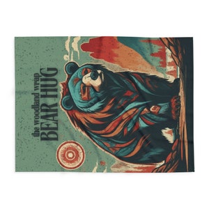 Bear Hug Fleece Throw Spirit Animal Bear Blanket Native American Animal lovers gifts image 8