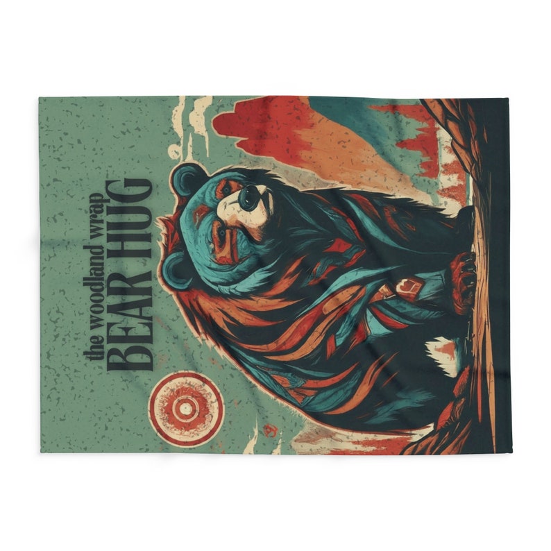 Bear Hug Fleece Throw Spirit Animal Bear Blanket Native American Animal lovers gifts image 8