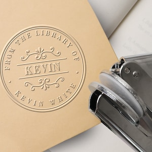 Personalisierte Buch Präge | Benutzerdefinierte Bibliothek Prägestempel | Aus der Bibliothek von Stempel | Ex Libris Drucker | Buch-Liebhaber-Geschenk