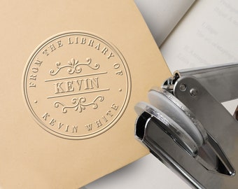 Personalized Book Embosser | Custom Library Embosser Stamp | From The Library Of Stamp | Ex Libris Embosser | Book Lover Gift