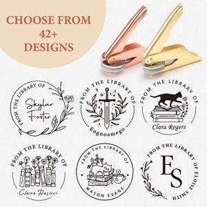 Embosser de livro personalizado | Carimbo personalizado da biblioteca de livros | Carimbo de relevo da biblioteca | Ex Libris | Presente para amantes de livros | Presente de formatura