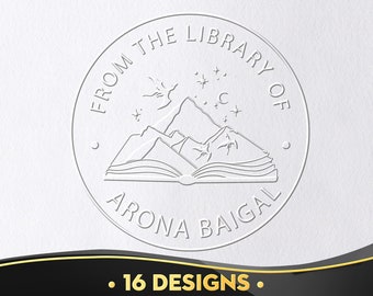 Popular - Book Embosser Personalized, Custom From The Library Of Book Stamp, Book Embosser, Library Stamp