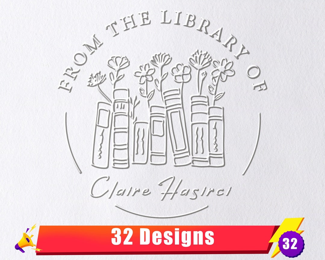 Book Embosser Personalized | Custom From the Library of Book Stamp ...