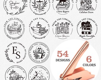thumbnail image 2 of Personalized Book Embosser - Custom Library Stamp With Your Name | Ex Libris Design For Book Lovers 2 of 3