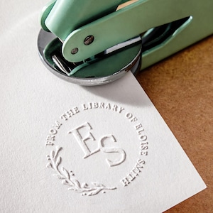 Personalized Book Embosser | Custom From The Library Of Book Stamp | Library Embosser Stamp | Ex Libris | Book Lover Gift | Christmas gift