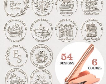 Buch Prägemaschine personalisiert | Ex Libris Bibliothek Stempel | "Custom ""Aus der Bibliothek von"" | Ideales Weihnachts- und Geburtstagsgeschenk für Buchliebhaber