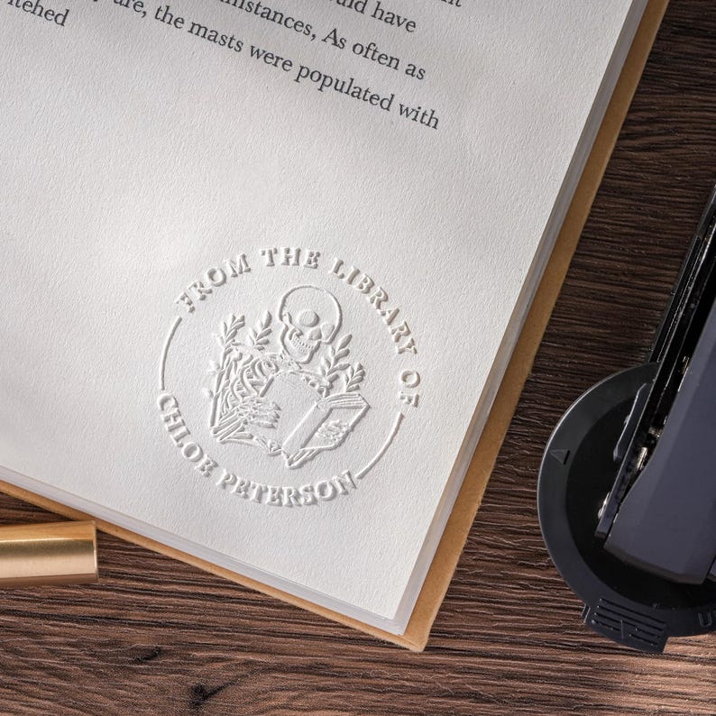 Brass Book Embosser Personalized - Custom Book Stamp/library Embosser ...