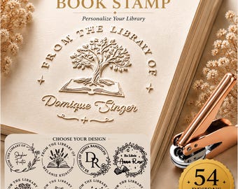 Personalisierter Buchprägestempel, Benutzerdefinierte Buchprägestempel, Ex Libris Bibliotheksstempel, Aus der Bibliothek des Prägedruckers, Geschenk für Buchliebhaber-Lehrer