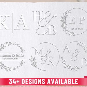 Personalisierter Buch Prägestempel - Hochzeitsprägestempel mit Monogramm - Initialen Prägestempel - Prägestempel für Bücherliebende