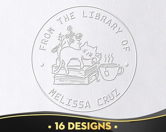 Popular - Book Embosser Personalized, Custom From The Library Of Book Stamp, Book Embosser, Library Stamp