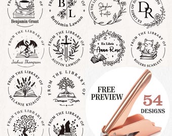 Personalisierter Buchpräger Benutzerdefinierte Ex Libris Stempel aus der Bibliothek für Buchliebhaber Geschenk Abschlussgeschenk