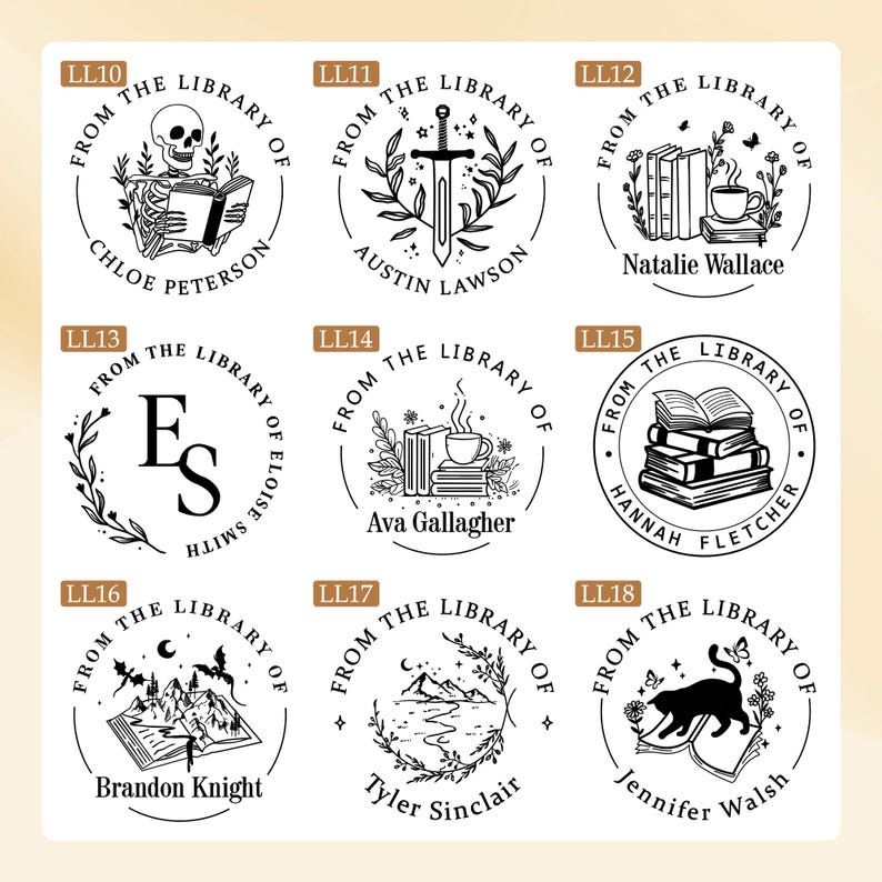 Library Stamp Design Metal Book Embosser Personalized - Custom Book Stamp/library Embosser ...