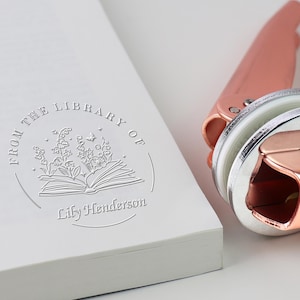 Boekembosser gepersonaliseerd | Aangepast uit de bibliotheek van het boek Stempel | Bibliotheekreliëf | Ex-libris | Cadeau boekenliefhebber | Afstudeercadeau