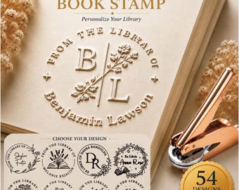 Buch Prägemaschine personalisiert | Benutzerdefinierte Bibliothek Stempel | Ex Libris Drucker für Buchliebhaber | Geschenk zum Abschluss, Lehrer & Hochzeit
