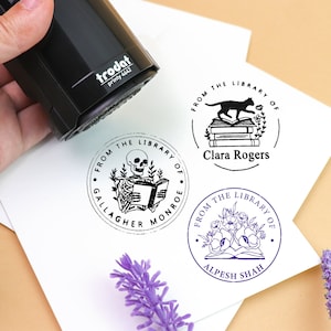 Gepersonaliseerde boek stempel/uit de bibliotheek van boek Embosser/zelfinktende stempel/aangepaste boek stempel/Ex Libris stempel/bibliotheek stempel/boek minnaar cadeau