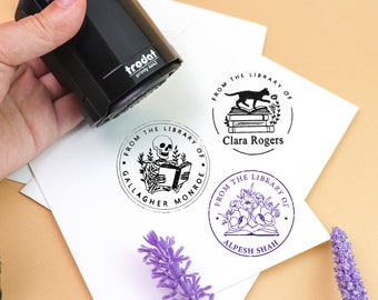 Personalized Book Stamp/From the Library of book Embosser/Self Inking Stamp/Custom Book Stamp/Ex Libris stamp/Library stamp/Book Lover Gift
