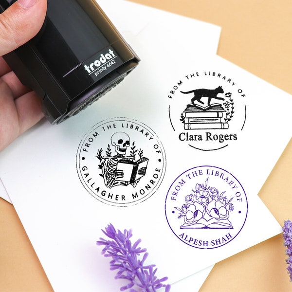 Personalized Book Stamp/From the Library of book Embosser/Self Inking Stamp/Custom Book Stamp/Ex Libris stamp/Library stamp/Book Lover Gift
