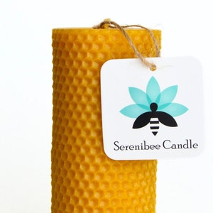 D&#39;Abeille by Serenibee Candle 100% Pure Beeswax Honeycomb Pillar Candle