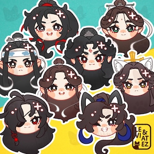 Danmei sticker - TGCF, MDZS, Erha, SVSSS/ Hua Cheng, Xie Lian, Lan Wangji, Wei Wuxian, Chu Wanning, Mo Ran, Shen Qingqiu, Luo Binghe