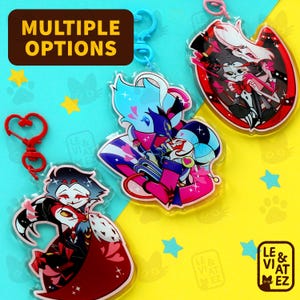 Ship Keychains - Stolas x Blitz (Stolitz)/Angel Dust x Husker (Huskerdust) | Helluva Boss/Hazbin Hotel