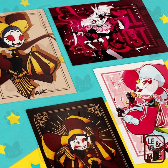 CIRCUS AU A6 Prints - Stolas/fizzarolli/angel Dust Circus AU