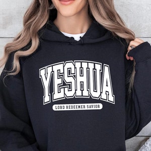 sweat Yeshua vintage, sweat chrétien Yeshua, sweat religieux, vêtements esthétiques pour la foi, vêtements pour Jésus, pull verset de la Bible