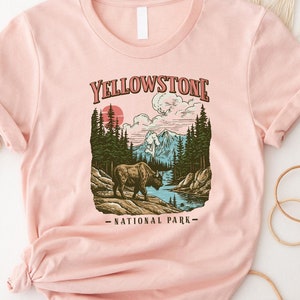Vintage Yellowstone National Park TShirt | Retro US Parks Tee Shirt, Trendy Granola Girl, Oversized Top, Gorpcore Boho Forestcore Clothing