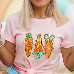 Sweater met vrolijk Pasen-wortel, sweater met paasdag voor damestuin, sweater met lentekonijn, paascadeau voor vrouw