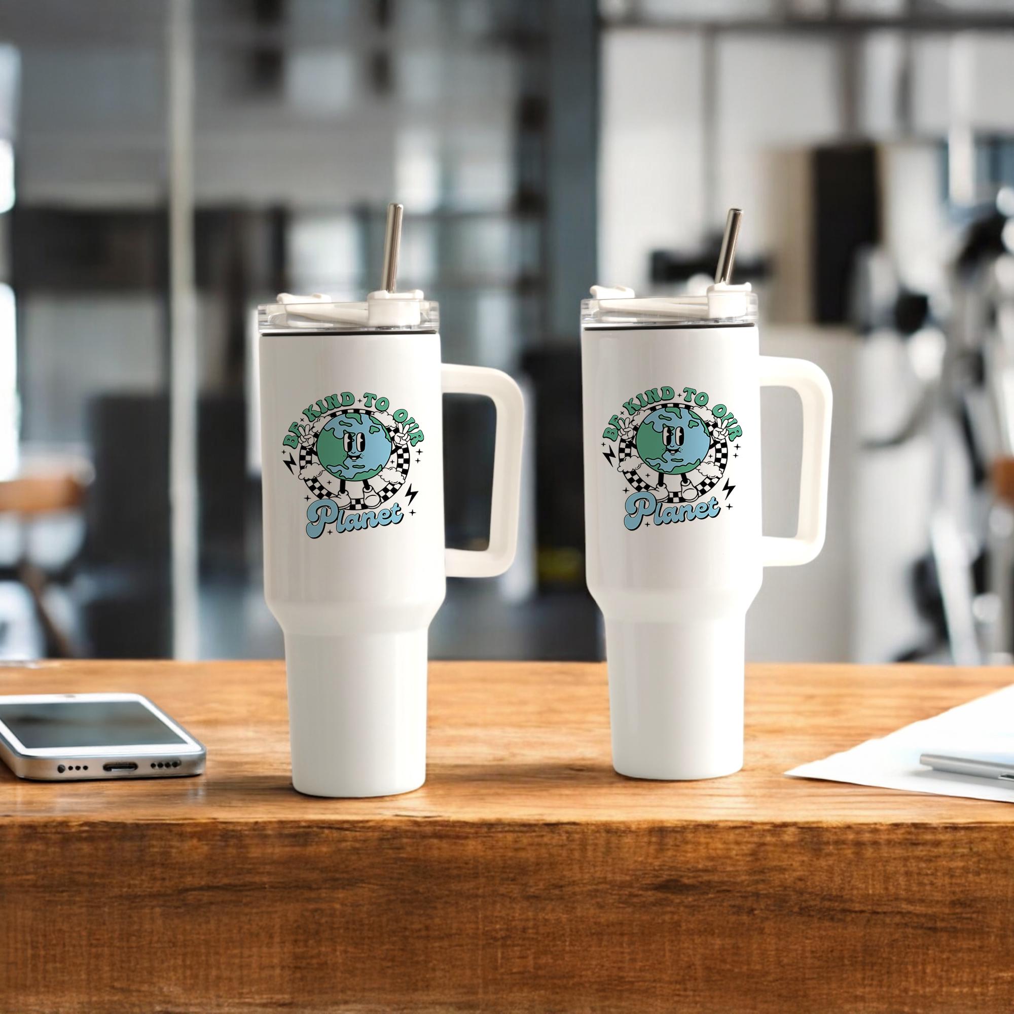 Vaso del Día de la Tierra, Vaso "Sé amable con nuestro planeta", Vaso de viaje "Regalos ambientales", Vaso "Cambio climático", Viajes ecológicos