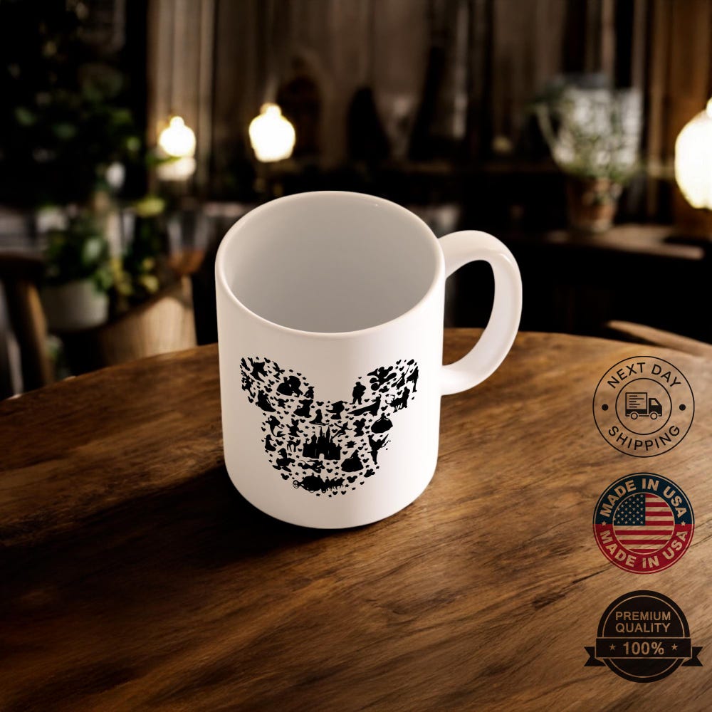 Mickey Mouse Mug, Disney Ear Coffee Cup, Women’S Disney T-Shirt Mug, Mickey Silhouette Mug, Disney Fan Coffee Cup Shirttrend