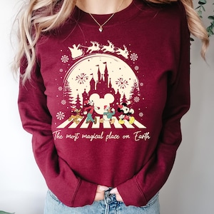 The Most Magical Place On Earth Sweatshirt, Magic Kingdom Christmas, Mickey And Friend Christmas Sweatshirt, Disney Family Christmas Hoodie,