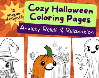Coloriage d'automne douillet | Livre de coloriage adulte pour l'automne | Livre de coloriage d'automne douillet | Feuille de coloriage numérique confortable | Coloration anti-anxiété