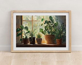House Plants Printable Wall Art | Monstera Plant Wall Art For Plant Lover | Plant Lover Gift | Trendy Digital Print | Botanical Wall Art