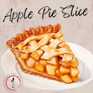 Apple Pie Clipart | Apple Pie Slice Png | Menu clipart | Watercolor Apple Clipart | Food Clipart | Instant Download | Dessert Clipart