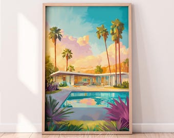 Mid Century Pool Wall Art | Retro Pool Decor | Vintage Swimming Prints | Aesthetic Wall Art for Home and Office | Midcentury Pool Vintage