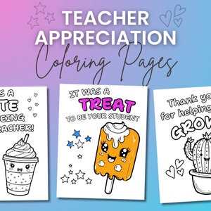 Páginas para colorear de agradecimiento al maestro / Página para colorear de agradecimiento al maestro / Regalo para el maestro / Regalo de agradecimiento / Página para colorear kawaii / Regalo de un niño