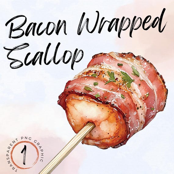 Bacon Wrapped Scallop Hors D'oeuvres Clipart Bacon Wrapped