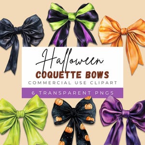 Halloween Coquette Bows PNG | Coquette Halloween Bow | Pumpkin Bow Clipart | Halloween Coquette Png | Happy Halloween | Trendy Pinkween Png