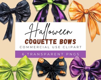 Halloween Coquette Bows PNG | Coquette Halloween Bow | Pumpkin Bow Clipart | Halloween Coquette Png | Happy Halloween | Trendy Pinkween Png