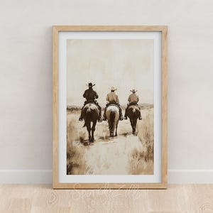 Three Cowboys Wall Art | Vintage Cowgirl | Trendy Cowboy Aesthetic | Trendy Cowboy Posters | Retro Texas Digital File | Yellowstone Wall Art