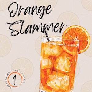 Clipart Cocktail Slammer Arancione Acquerello / Clipart Cocktail / PNG Cocktail March Madness / PNG Bevanda Vodka / Arte per feste sportive di tendenza
